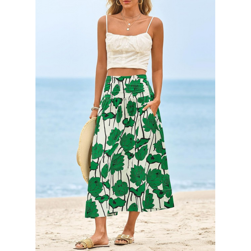 Women's Floral Print Maxi Skirt High Waisted