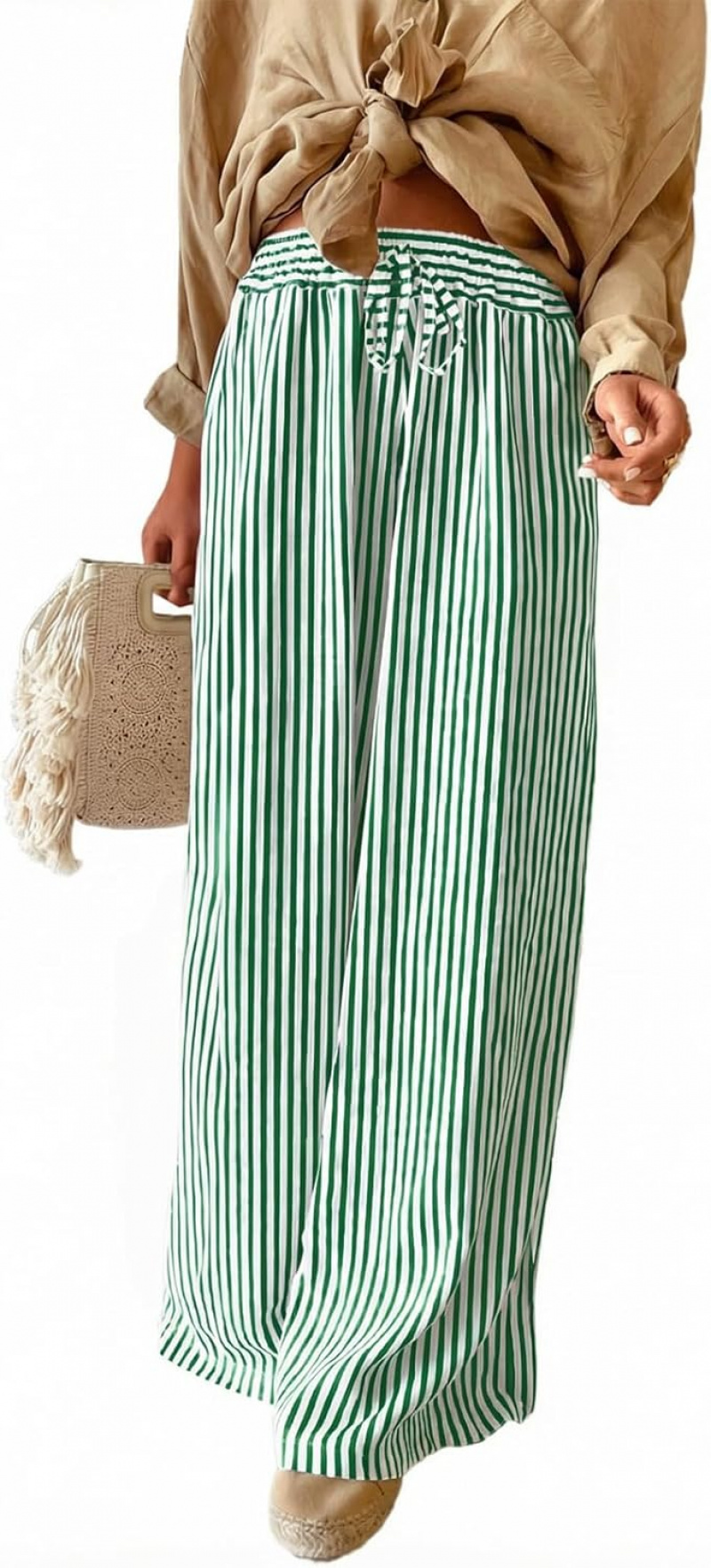 Women Casual Drawstring Elastic Waist