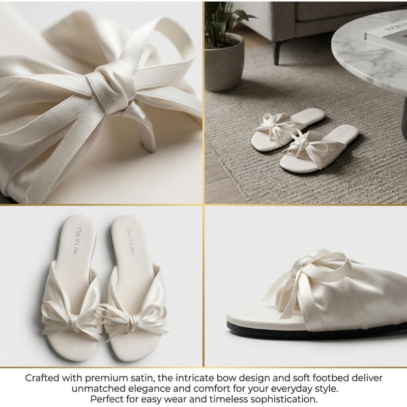 Women's French Style Satin Bow Flat