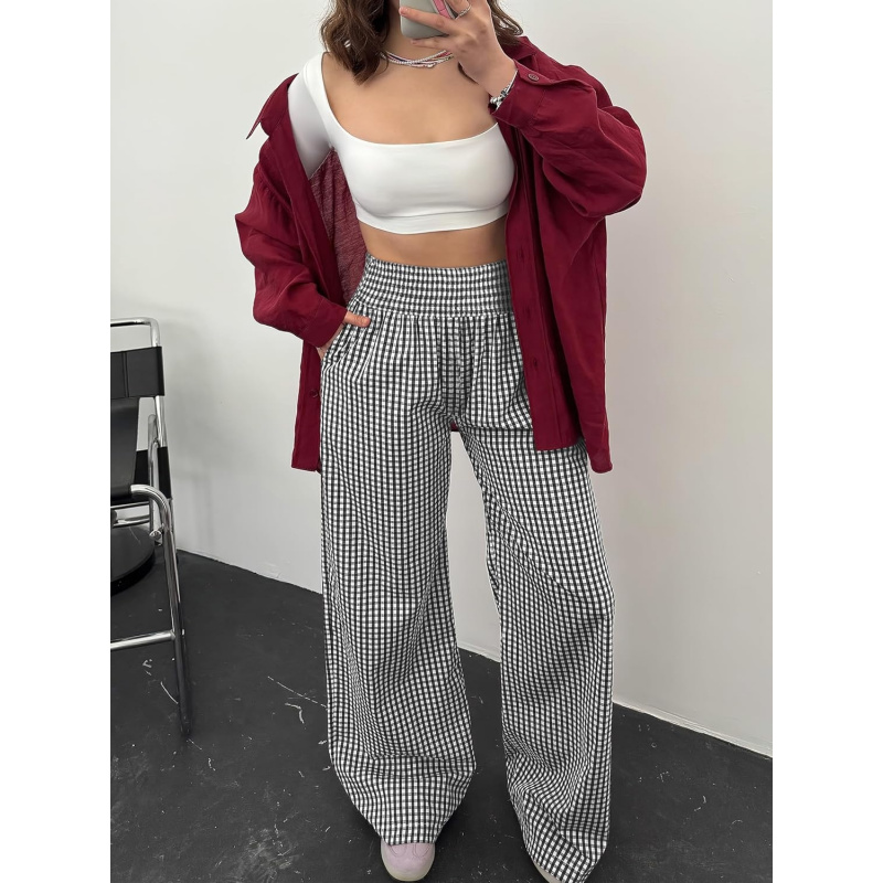 Women's Palazzo Pants, Striped & Gingham