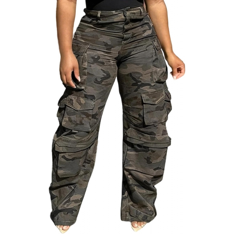 Women's Cargo Baggy Straight Jeans Streetwear