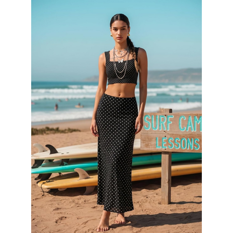 Women's Long Mesh Skirts Elastic